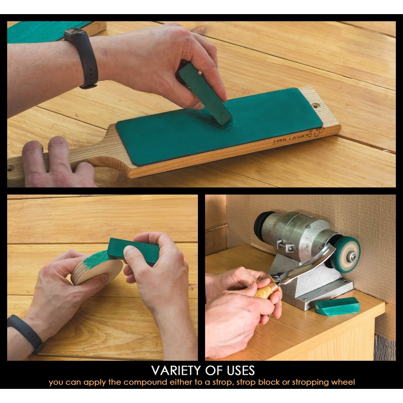 BeaverCraft Stropping Compound - Fine Green Polishing Compound Kit 2