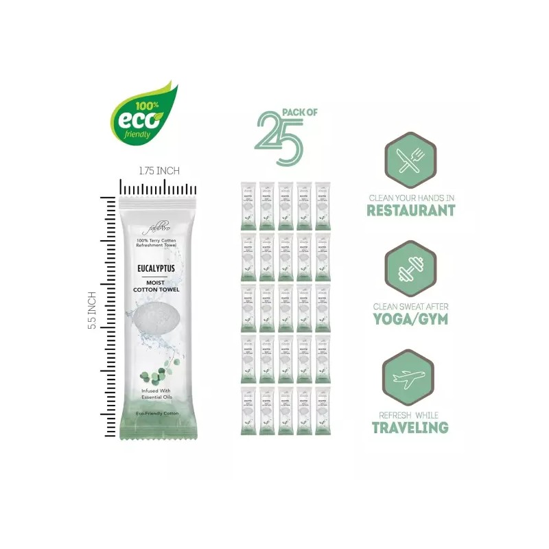 Fabpro 파브프로 오시보리 촉촉한 테리 코튼 다과 타월(25팩 8 x