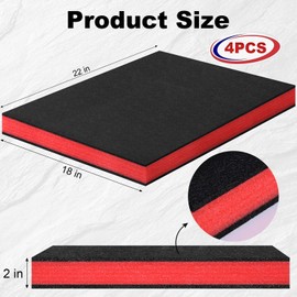 DGSL Tool Box Foam 4 Pack, 22x18x2 In Foam Inserts for Cases, Cuttable Polyethylene Storage Sheets for Drawer Camera Toolbox Storage Tool Shadow Organizer