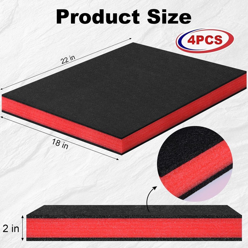 DGSL Tool Box Foam 4 Pack, 22x18x2 In Foam Inserts