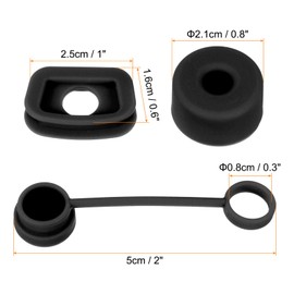 PATIKIL Silicone Spill Stopper for Straw Cup 1.0 40oz/ 30oz, Set of 6 Tumbler Accessories Including 2 Straw Cover Cap, 2 Square Spill Stopper and 2 Round Leak Stopper, Black