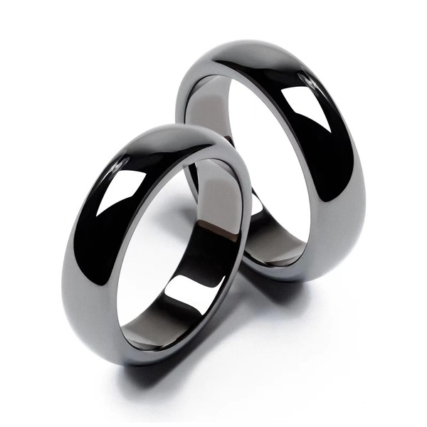 BTEYIVTA Hematite Rings for Women Men Unisex Black Rings Anxiety