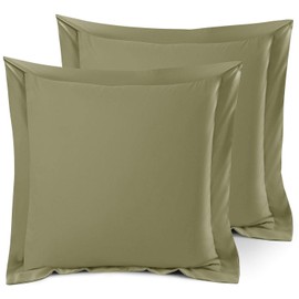 Nestl Bedding Soft Pillow Shams Set of 2 - Double Brushed Microfiber Hypoallergenic Pillow Covers - Hotel Style Premium Bed Pillow Cases, Euro 26"x26" - Sage
