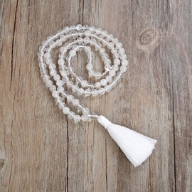 Yoga Necklace Jewellery Beads Long Tassel Necklace Jasper with 108 Mala Beads for Men or Women, Stone