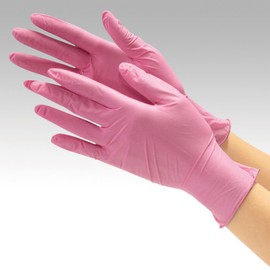 GLOVE MANIA #2061P-SS Nitrile Disposable Gloves, Powder-Free, Pink, 250 Pieces