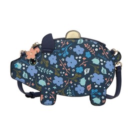 Vendula London Women's Piggy Bank Pouch Bag With Removable Crossbody Strap Blue/Multi