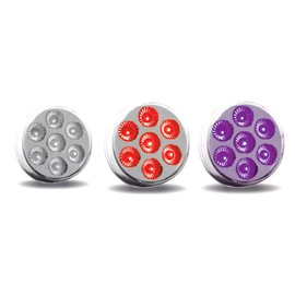 trux accessories 2.5" Round Trux Dual Revolution LEDs Red And Purple