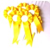 10 X Blank Rosettes In Satin Yellow and White Rosette