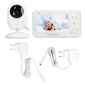 4.3in Wireless Baby Monitor Smart Children Monitor 2 Way Intercom Baby Security Camera with Night Vision Temperature Monitoring 100‑240V EU Plug