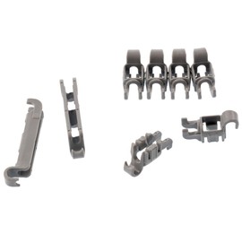 Dishwasher Lower Rack Flip Tynes Plastic Bearing Clips Kit Brackets Set Compatible with Bosch Siemens 00611472