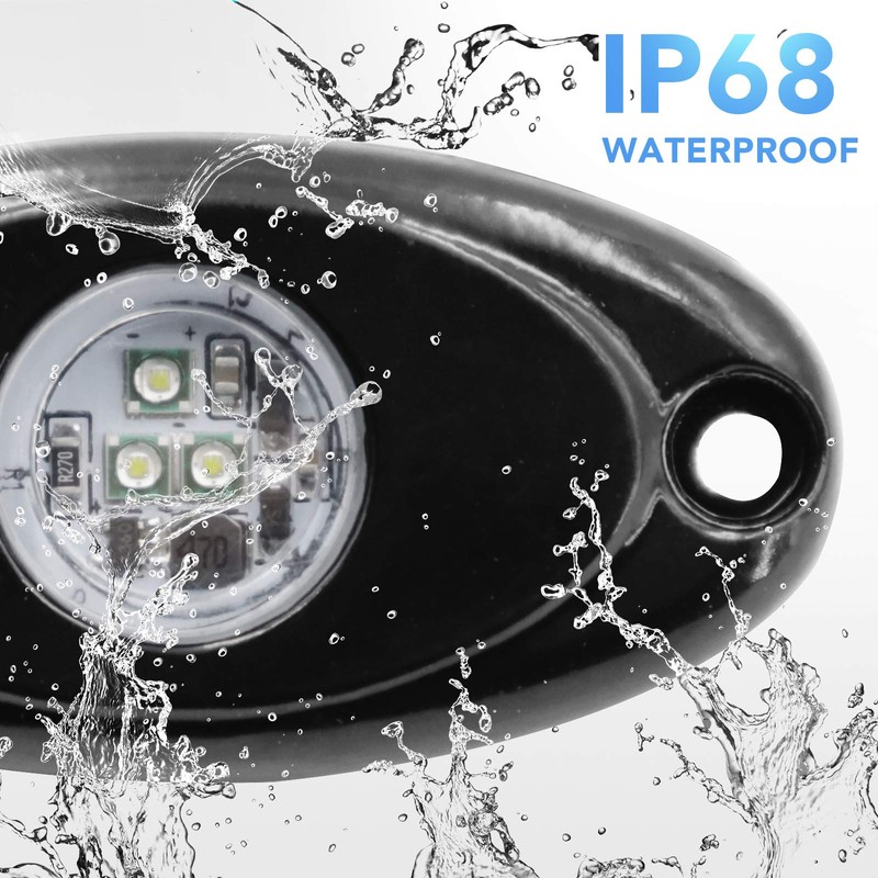 YONEDA Rock Lights for Trucks(8 Pods White with 11yd Wire)