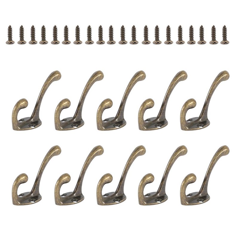 Interlink Hooks, Wall Hanging, Set of 10, Stainless Steel, Antique