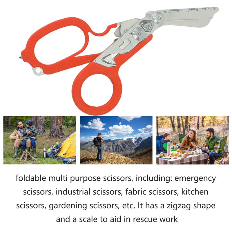 Emergency Response Shears Foldable Shear with Ring Cutter Glass Breaker