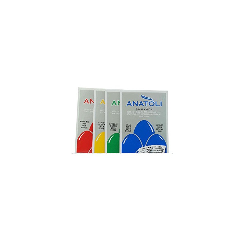 Anatoli Egg Colour Set from Greece Red Yellow Green Blue