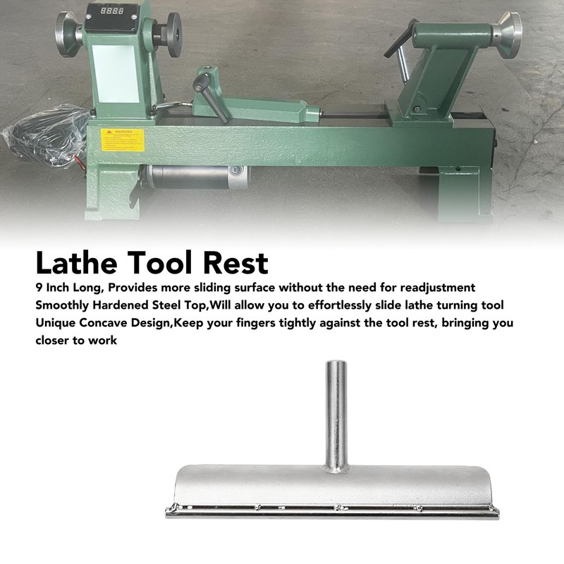 Lathe Tool Rest 9 Inch 5/8 Inch Post Stainless Steel