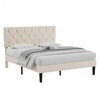 VECELO Full Size Bed Frame with Button Tufted Headboard, Upholstered