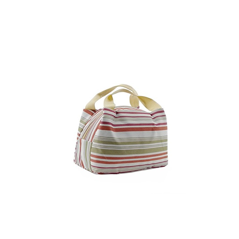 Vinsani Insulated Striped Canvas Thermal Lunch Bag Reusable Portable Cooler
