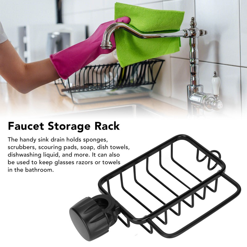 Kitchen Faucet Storage Rack Faucet Sponge Holder Hanging Drain Rack