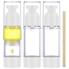 Segbeauty Airless Pump Dispenser, Pack of 3 30 ml Cream Dispenser, Small Pump Bottle for Filling, Empty Lotion Pump Bottle, Plastic Vacuum Cosmetic Container, for Travel, Home Use (White)