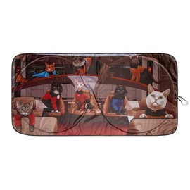 Star Trek: The Next Generation Cats - Parasol para parabrisas | Protector de visera plegable para coche, camión, SUV, bloquea los rayos UV, deslumbramiento del sol | 64 x 32 pulgadas