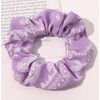 Scrunchie Lilac Paisley Scarf Hair Band Elastic Ponytail Tie Soft