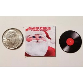 Dollhouse Miniature Record Album 1" 1/12 scale Rudolph Santa Christmas Coming F