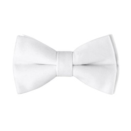 HOULIFE Velvet Bow Tie for Men – Adjustable Pre-tied Bowtie, Solid Colour Butterfly Bow Ties for Groom Wedding Party Formal with Gift Box (Double Layer), White