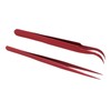 Tweezer Set Aluminum Alloy Curved Straight Head Anti Magnectic Accuracy