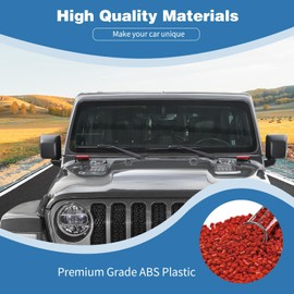 PDKLIN for Jeep JL Windshield Hinge Trim Cover for Jeep Wrangler JL JLU Gladiator JT 2018-Present Red Exterior Accessories 2pcs