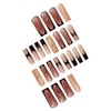 Long Press on Nails Square Fake Nails Brown False Nails