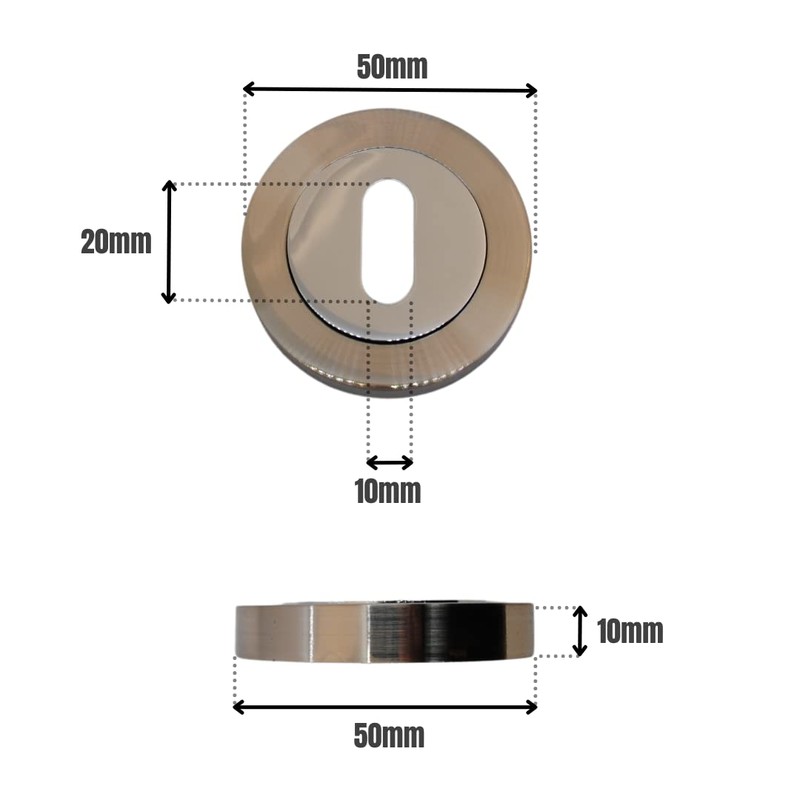 VIBE Keyhole Escutcheon on Chrome Plated/Satin Chrome Plated Keyhole Cover