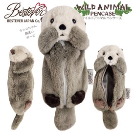BESTEVER Wild Animal Pen Case, Plush Pouch, Pencil Case, Cute Sea Otter 48138