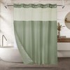 MEKOTRIN Hookless Shower Curtain with Snap on Liner Waffle Fabric
