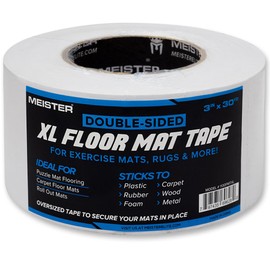 Meister Double-Sided XL Floor Mat Tape - Secures Exercise Mats & Rugs in Place - 3in x 30yd