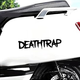 2pcs 7.08"x1.57" Deathtrap Bold Text Vinyl Decal – Self-Adhesive, Weather-Resistant Car Window Sticker, Bumper Sticker |CZ235 (Black)