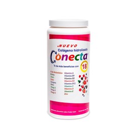 Conecta Colágeno Hidrolizado Ácido Hialurónico Biotina Suplemento Polvo Piel Cabello Uñas Omega Vitaminas Sabor Frutos Rojos 300g Fórmula Integral