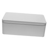WOONEKY Rectangular Tin Box with Lid Versatile Tinplate Storage for