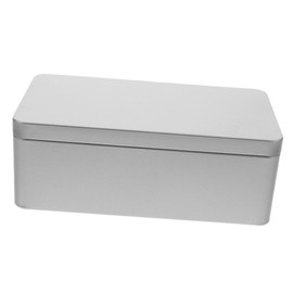 WOONEKY Rectangular Tin Box with Lid Versatile Tinplate Storage for Tea Candy and Crafts for Home Organization and Wedding Favors Easy to Clean