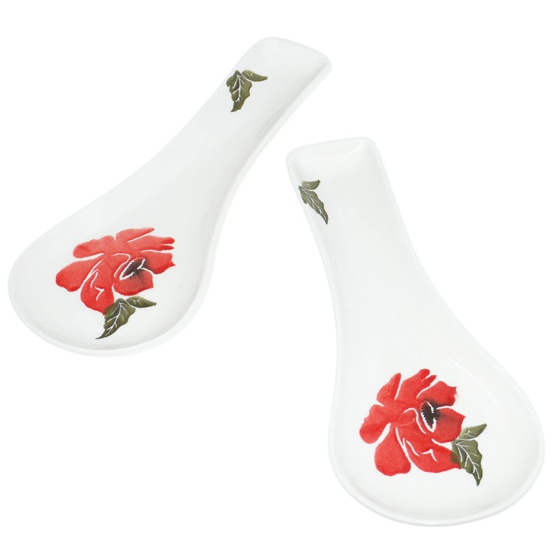 Lashuma Spoon rests, colourful poppy, set of 2 cutlery shelves,