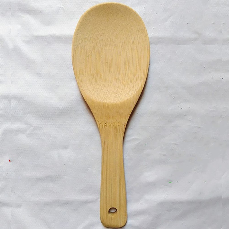 HugeDE 4 Pcs Bamboo Non Stick Rice Spoon Rice Paddle