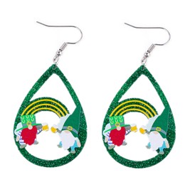 St.Patrick's Day Shamrock Dinosaur Tooth Drop Dangel Earrings Irish Acrylic Earrings Green Clover Good Luck Charm for Women Jewelry Hat Animals Celebrate Creative-3