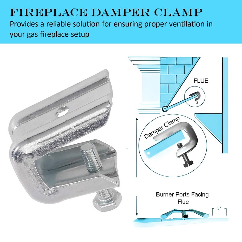 Fireplace Damper Clamp Stainless Steel Flue Stop Clamp for Gas