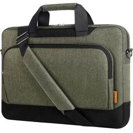 DOMISO 17-17.3 Inch Laptop Sleeve Business Briefcase Laptop Shoulder Bag Compatible with 17" Laptops/17.3" HP Pavilion 17/MSI GS73VR Stealth Pro/Dell Inspiron 17/Acer/ASUS,Dark Green
