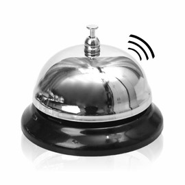 Call Bell Stainless Steel Reception Bell Hand Held Desk Service Bell Counter Top Bell Attention Call Ringer Butler Waiter Bell For Hotels Concierge Area Schools Bar Restaurants Accessories (Silver)