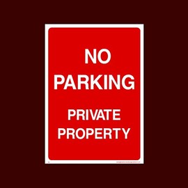 No Parking Private Property Plastic Sign with 4 Pre-Drilled Holes (P8) - No Parking, Private Property, Visitor, Customer, Car Park, Reserved