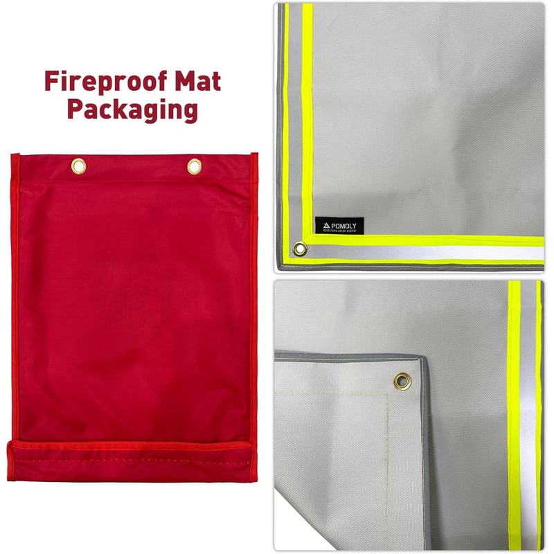 POMOLY Fire Pit Mat,Fireproof Mat Visible at Night-Great for Deck