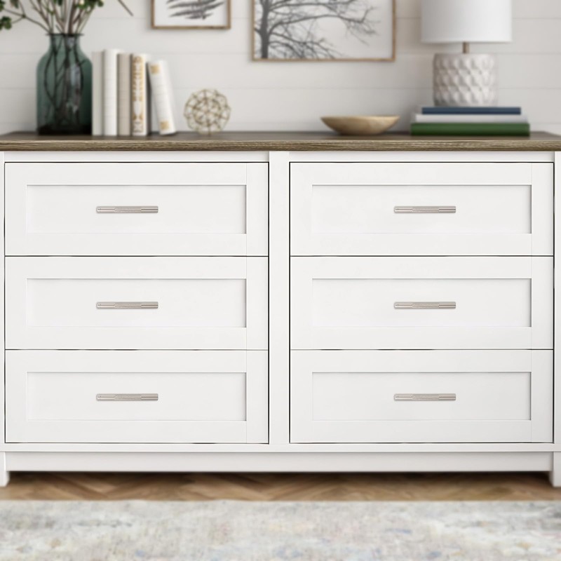 KOMOTIA 10 Pack Brushed Satin Nickel Cabinet Pulls knurled 3