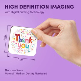 1 x Square MDF Fridge Magnet - Thank You Cute Pretty Slowers Thanks 46354