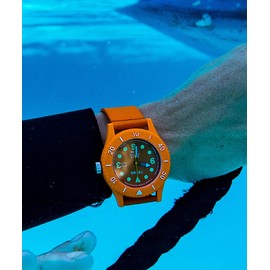 Triwa Men's & Women's (Unisex) Time For Oceans Submariner, Orange, Time For Oceans SUBMARINER NEMO TFO203-CL150512, Genuine Imported Product, Swedish Scandinavian Design, Recycled Nylon Strap, orange,
