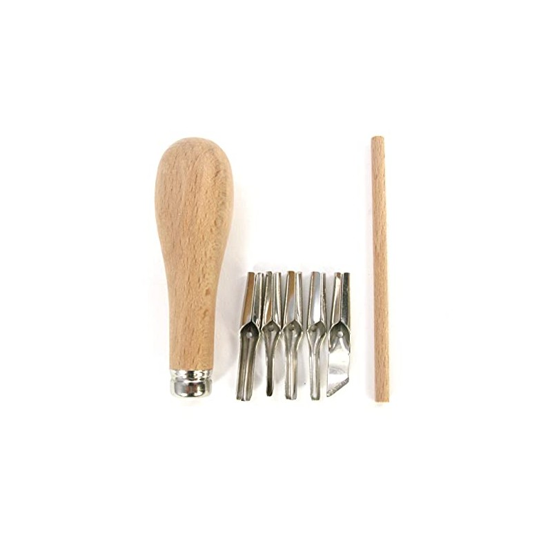 Abig Lino Cutting Set, Beechwood White, 3.5 x 10.5 x